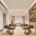 New Chinese Style Classroom Guzheng Classroom 3d model