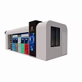 Smart Courier Station With Interactive Screen And Color Coded Recycling Bins 3d model