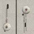 Modern Wall Sconces With White Marble Shade And Black Metal Holder Design