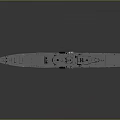 Warship Model With White Hull Black Structures And Gray Background