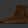 Vintage Brown Leather Boots With Lace Up Design And Wrinkled Shaft