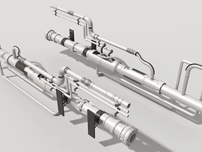 Durable Industrial Equipment With Heavy Duty Metal Pipes And Mechanical Structural Parts 3d model