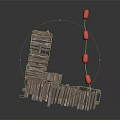 Weathered Wooden Dock With Weathered Planks Wooden Posts Ropes And Red Buoys