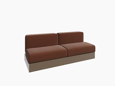 Brown Multi Person Sofa With Modern Design And Light Colored Base 3d model