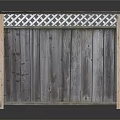 Rustic Wooden Garden Fence With Lattice Top And Natural Weathered Wood Texture