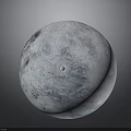 Realistic Moon 3D Model With Gray Blue Surface And Craters Texture