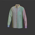 Light Blue Long Sleeve Shirt With Collar Chest Pocket On Dark Background With Reflection