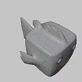 Flying Animal Square Shaped Orange Fish With White Stripes Big Eyes And Smiling Expression