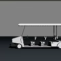White Open Top Golf Cart With Multiple Seats For Golf Course Transportation 3d model