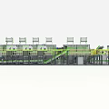 Modern Industrial Production Line Featuring Green Gray Machinery And Conveyor Systems