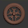 Red Stylish Tire With Multi Spoke Wheel Rim And Tread Pattern Design 3d model