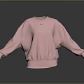 Pink Oversized Long Sleeve Sweatshirt With Nike Logo And Comfortable Fit 3d model