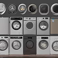 Modern Washing Machines With Various Designs And Different Color Options For Home Use