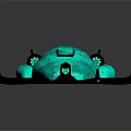Futuristic High Tech Equipment With Aerodynamic Teal Glowing Structure Design