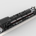 Lego toy blocks retro train steam train high-speed rail light rail 3d model