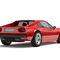 Red Classic Ferrari Two Door Sports Car Exterior Design With Wheels