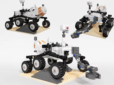 Building Blocks Mars Rover Models With Mechanical Arm And Scientific Instruments 3d model