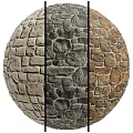 Textured Stone Components Featuring Light Dark Brown Tones In Spherical Arrangement 3d model