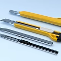 Modern Yellow And Silver Utility Knives With Sharp Blades And Ergonomic Handles