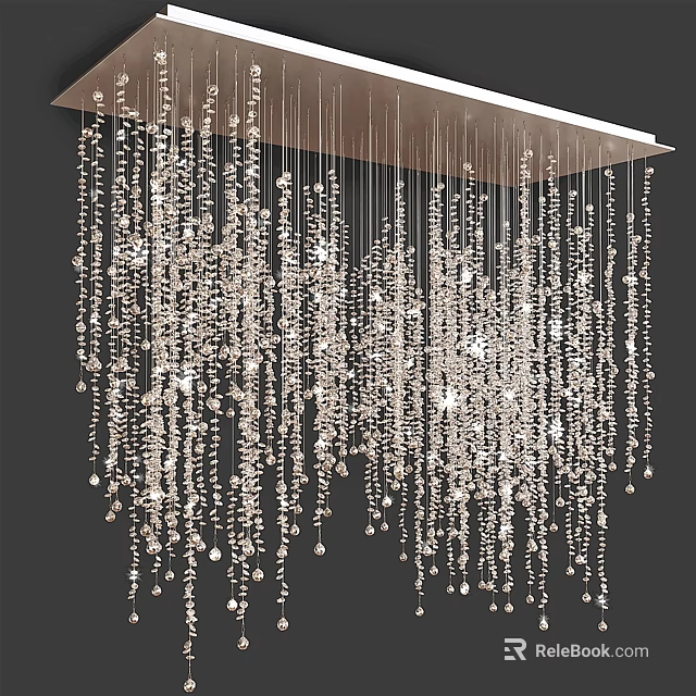 Elegant Modern Crystal Beaded Chandelier with Hanging Design for Interior Decor 3d model 