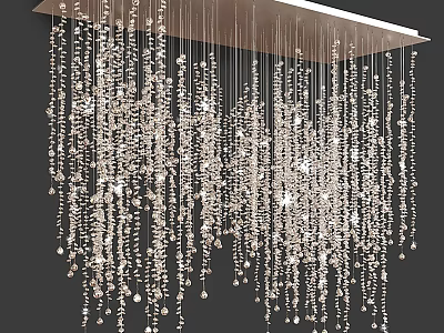 Elegant Modern Crystal Beaded Chandelier with Hanging Design for Interior Decor 3d model