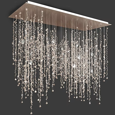 Elegant Modern Crystal Beaded Chandelier with Hanging Design for Interior Decor 3d model