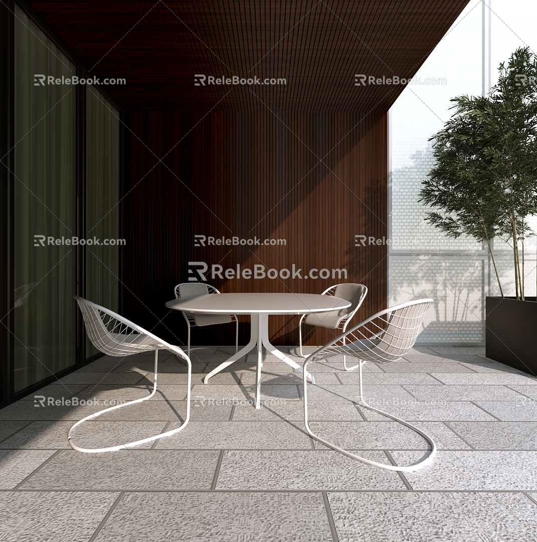 Modern outdoor table and chair outdoor table and chair combination model