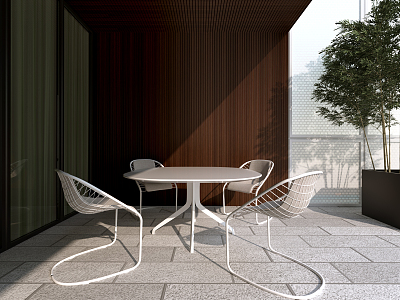 Modern outdoor table and chair outdoor table and chair combination model