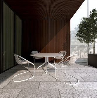 Modern outdoor table and chair outdoor table and chair combination 3d model