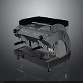 Professional Espresso Coffee Machine With Silver Metal Body Black Top And Handles