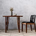 Modern Dining Table and Chair Combination 3d model