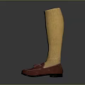 Yellow Knee High Socks And Red Loafers Stylish Fashion Wear