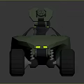 Green All Terrain Vehicle With Mounted Gun And Seats Modern Design
