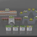 Creative Bonsai Potted Plants Display With Various Flower Pots And Arrangements
