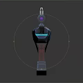 Futuristic Sci Fi Weapon Featuring Blue Red Accents And Tactical Design Elements