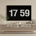 Elegant Light Luxury TV Cabinet With Exquisite Ornaments And Potted Plant For Cozy Living Room
