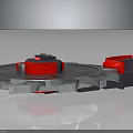 Industrial Mechanical Equipment Featuring Circular Gear Red Black Components And Structural Design 3d model