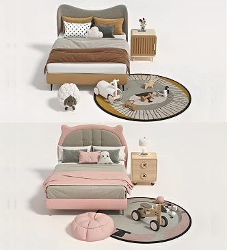 Boys Girls Children's Bed 3d model