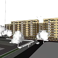 Old community transformation 3d model