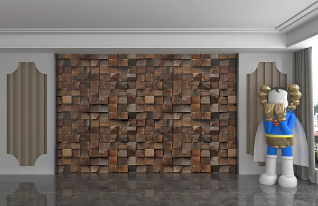Modern background wall 3d model