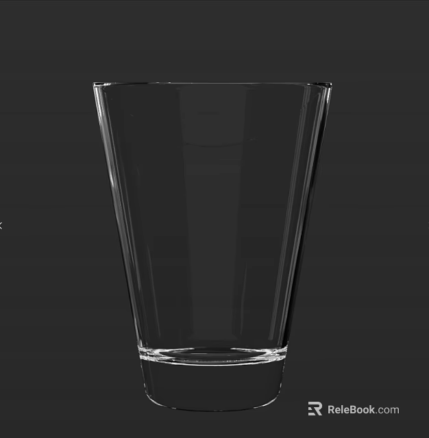 Clear Transparent Glass Cup With Simple Modern Design For Daily Use 3d model 