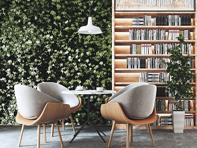 Modern leisure table and chair combination 3d model