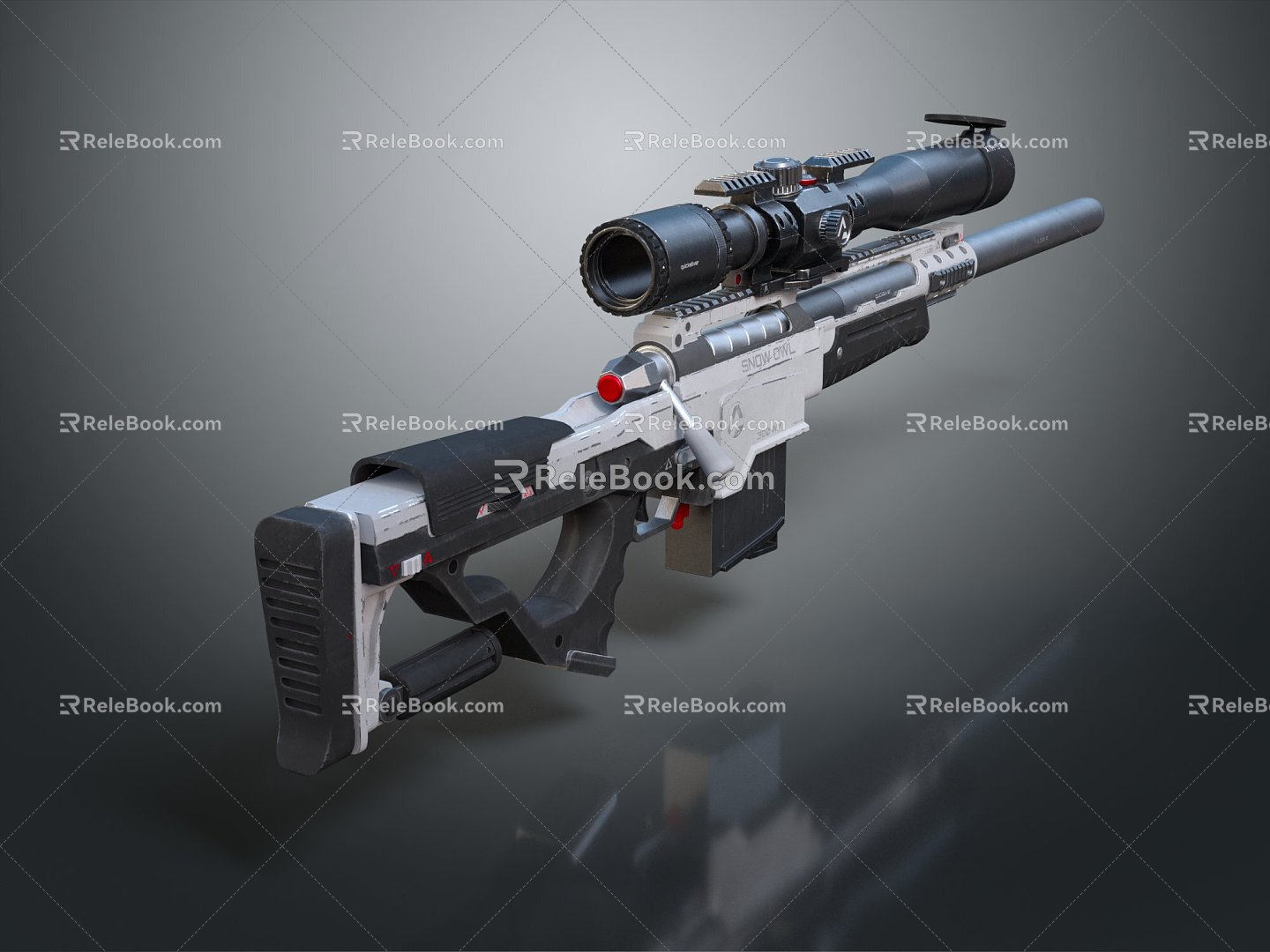 Modern Sniper Gun Sight Sniper Rifle Sci-Fi Sniper Rifle 3d model