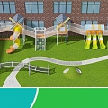 Amusement large slide hillside 3d model