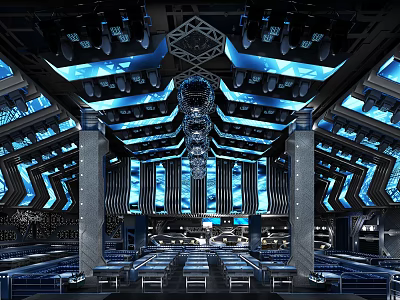 INDUSTRIAL LOFT BAR LARGE BAR HALL 3d model