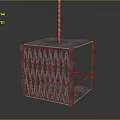 Industrial Equipment With Cubic Metal Mesh Enclosure And Internal Structural Framework