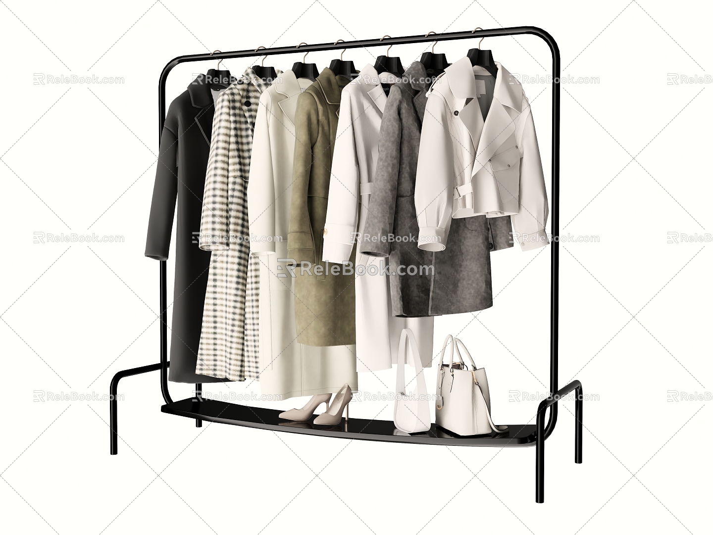 Clothes Clothing Storage Rack Coat Cotton-padded Coat 3d model