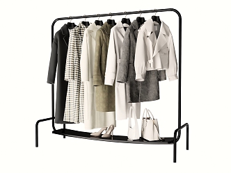 Clothes Clothing Storage Rack Coat Cotton-padded Coat 3d model