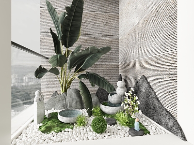 Modern Interior Landscape Greenery Landscaping 3d model