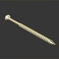 Silver Threaded Metal Screw With Reflective Surface On Dark Background 3d model